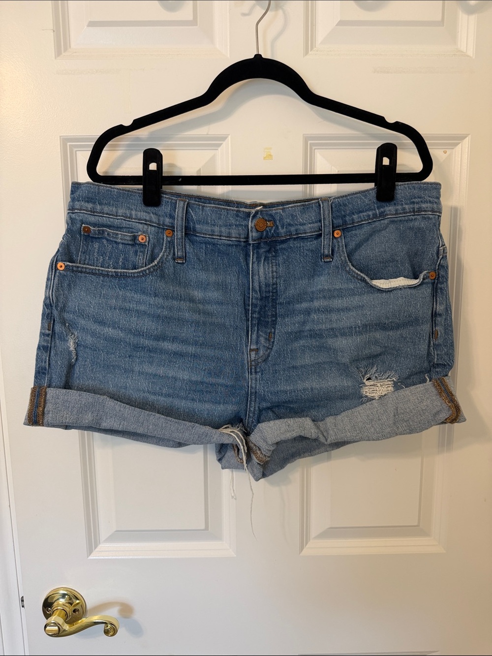Madewell Women's Light Blue Rolled Hem Denim Shorts 34